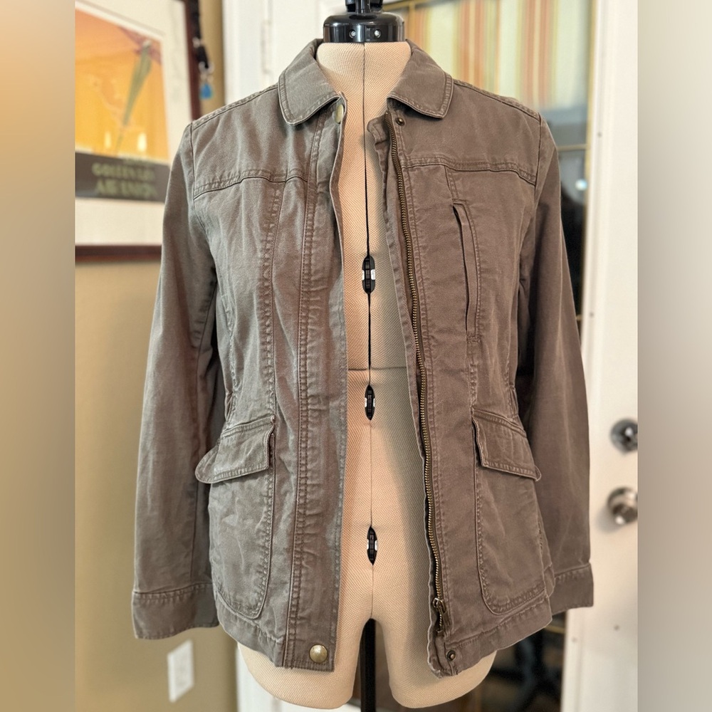 LOFT Taupe Utility Jacket